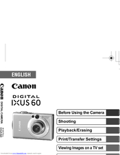 Canon Powershot Sd600 Digital Elph User Manual